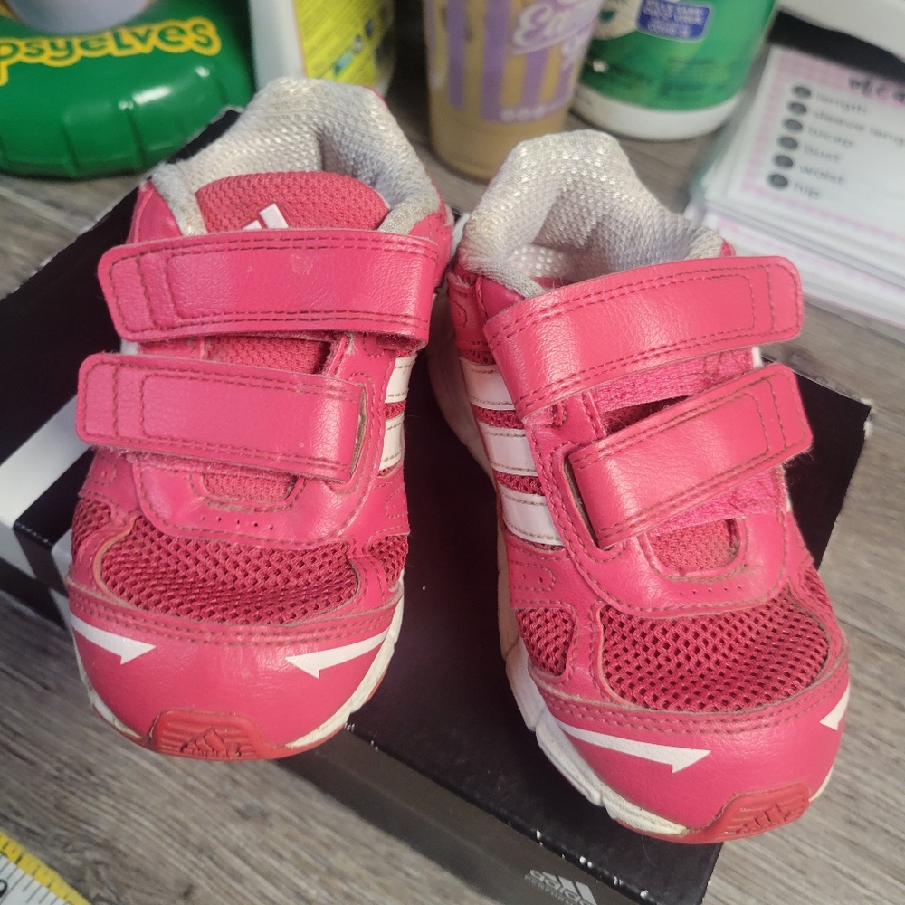Adidas Kids Pink Sneakers In Original Box Size 8